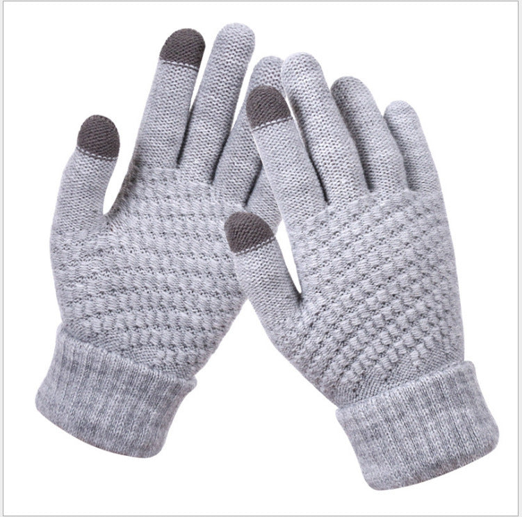 Wholesale Winter Creative Warm Finger Jacquard Touch Screen Glove