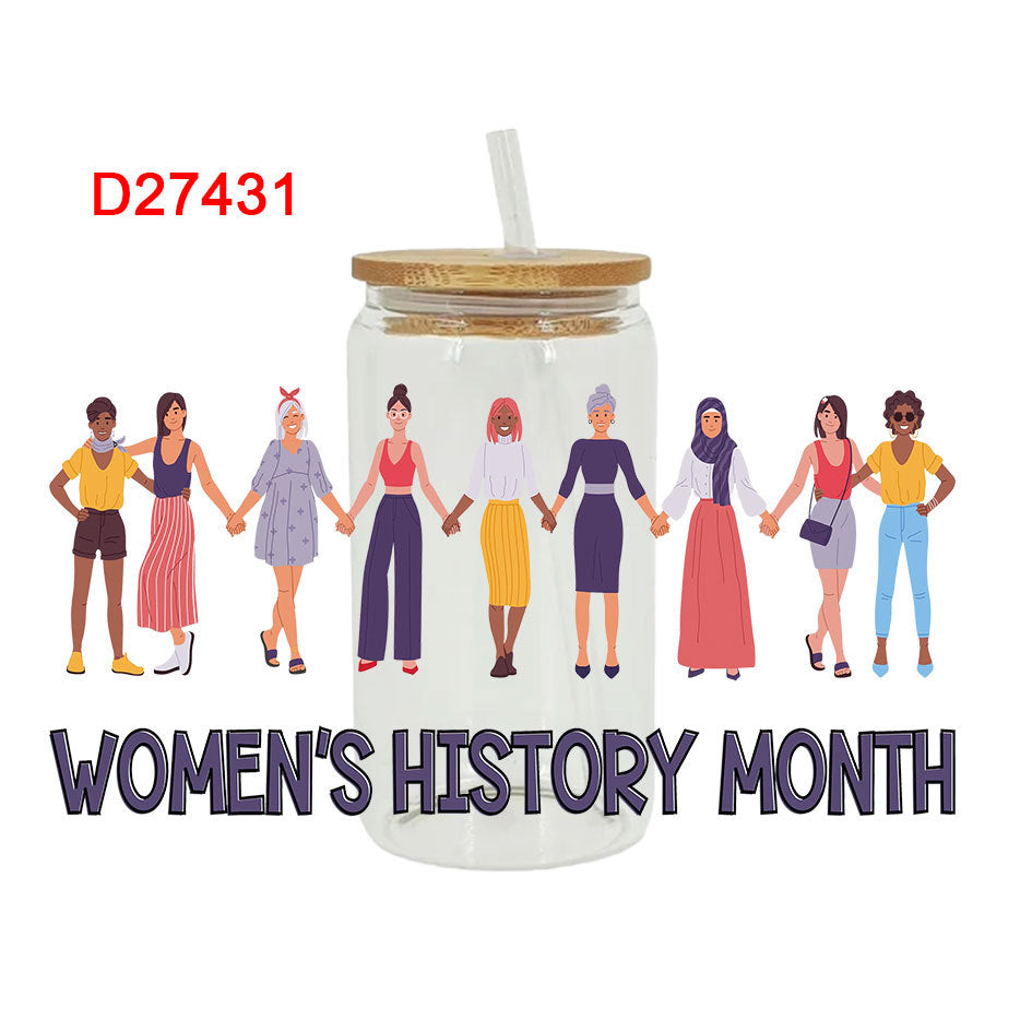 Wholesale Women's History Monthly Series 16oz Cup UV DTF Wraps