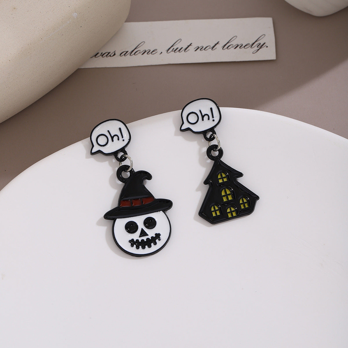 Wholesale Silver Ghost Pumpkin Skull Earrings