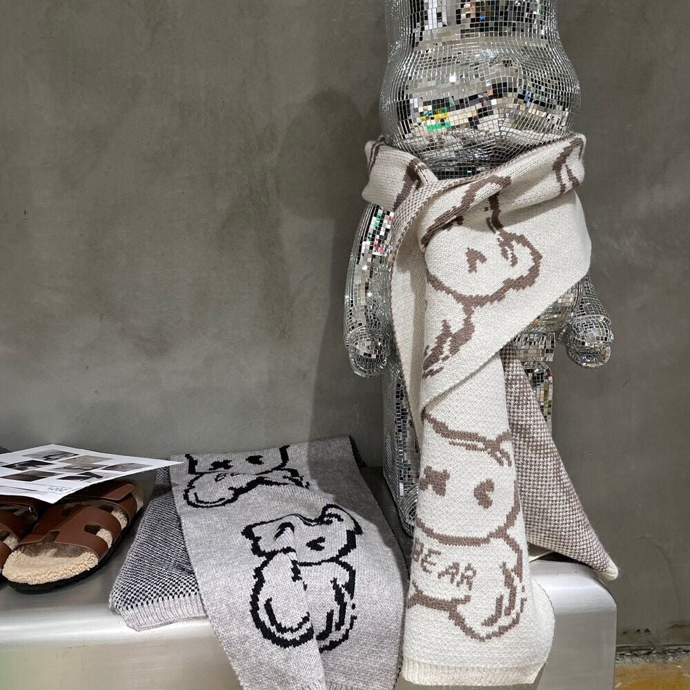 Wholesale Winter Thickened Imitation Cashmere Bear Scarves