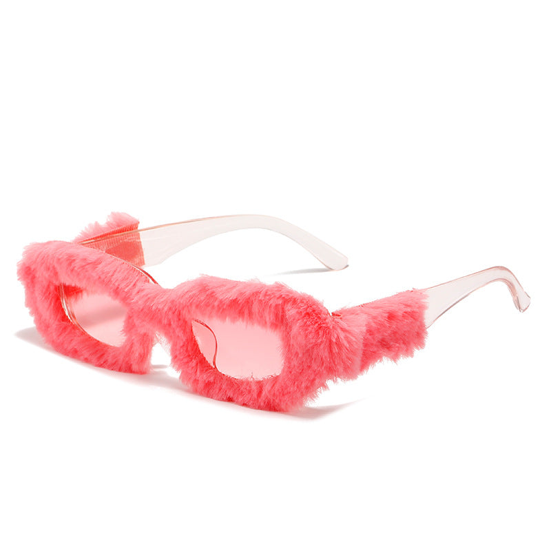 Wholesale Creative Plush Square Sunglasses