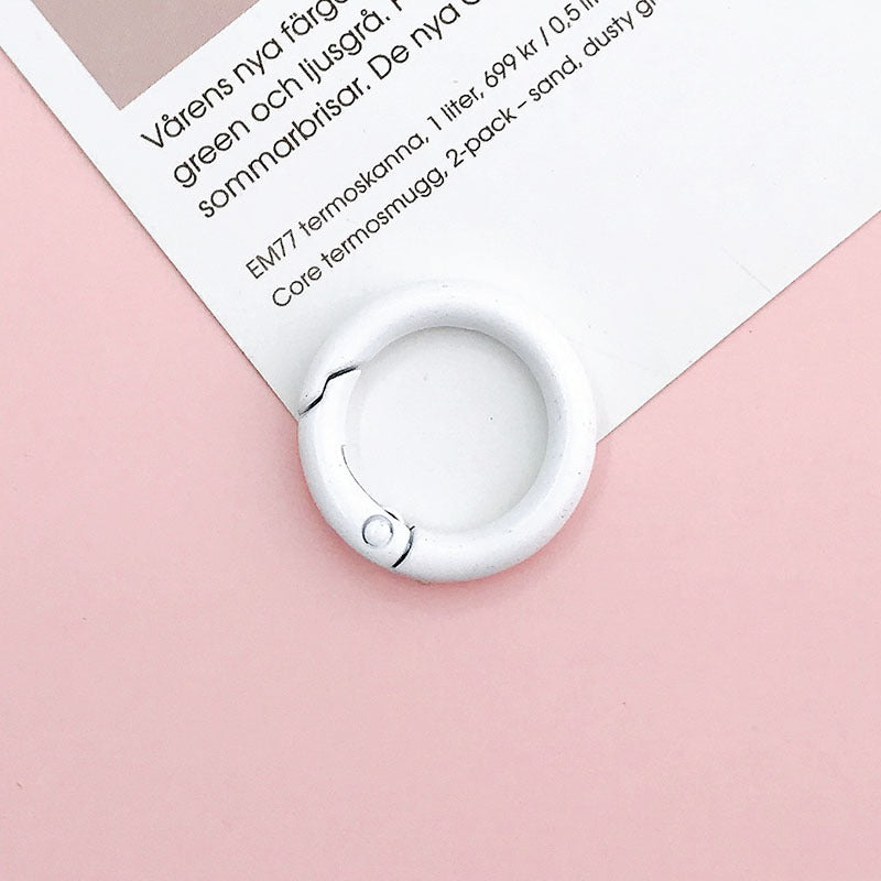 Wholesale 10pcs  New 25mm Spring Ring diy Jewelry Accessories Candy Color Baking Paint Open Ring Hardware Keychain Accessories