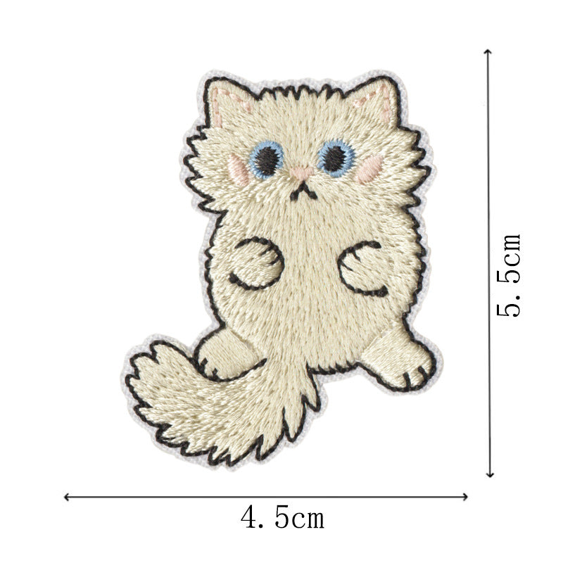 Wholesale 9 Piece Cute Cat Embroidery Patches Iron On DIY Decorative Accent For Clothing Bags
