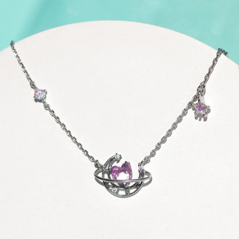 Wholesale Love Moon Copper Plated 18K Real Gold Necklaces