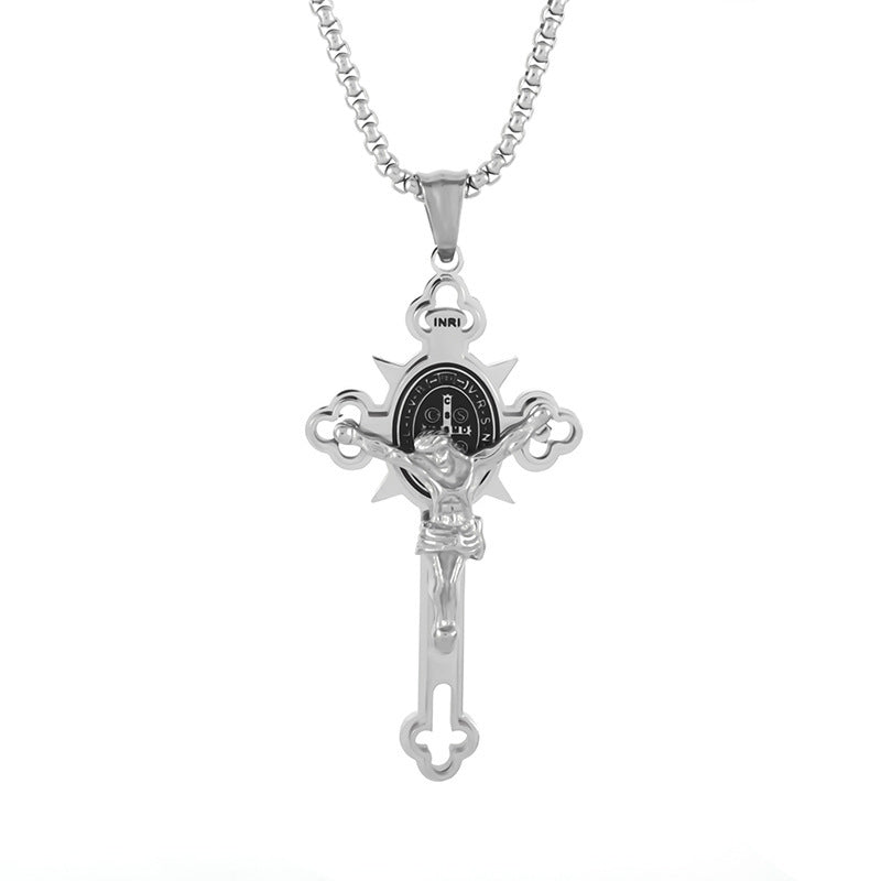 Wholesale Titanium Steel Cross Men's Stainless Steel Necklace