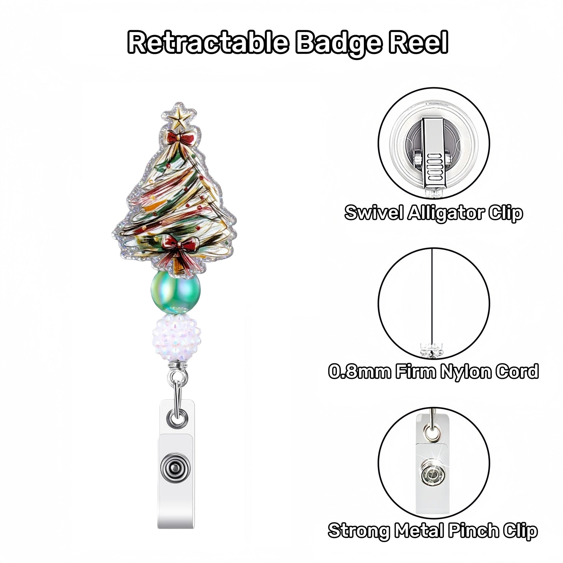 Wholesale Christmas tree elf gnome fairy lights retractable Badge Reels