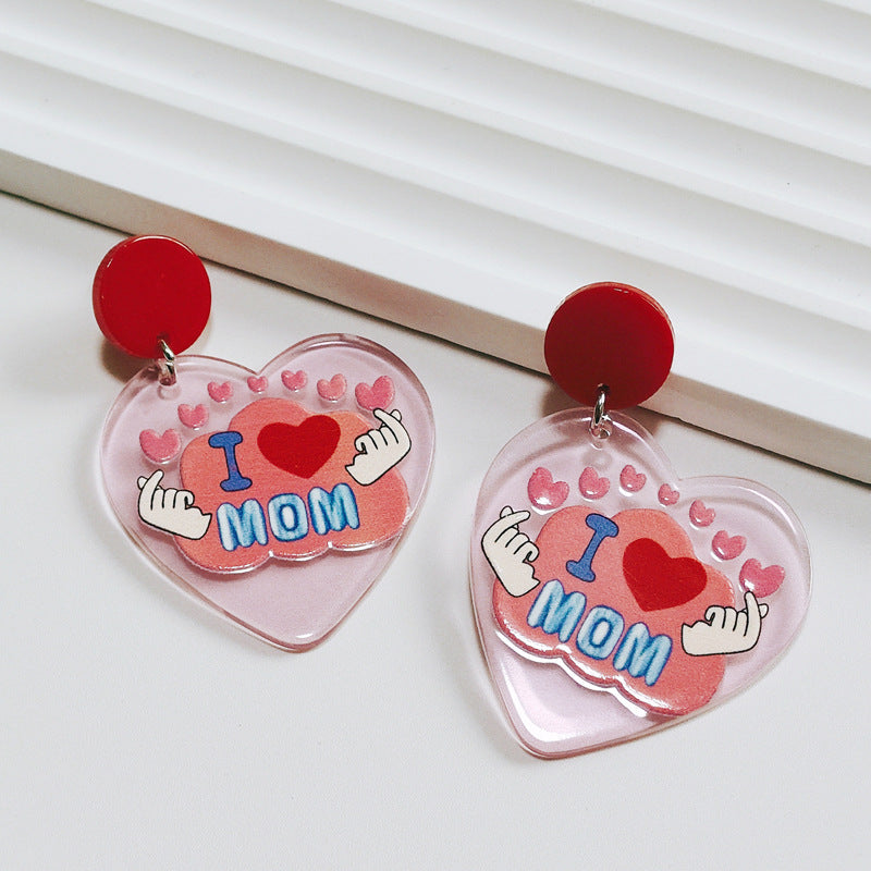 Wholesale Mother's Day Love Acrylic Letter Earrings