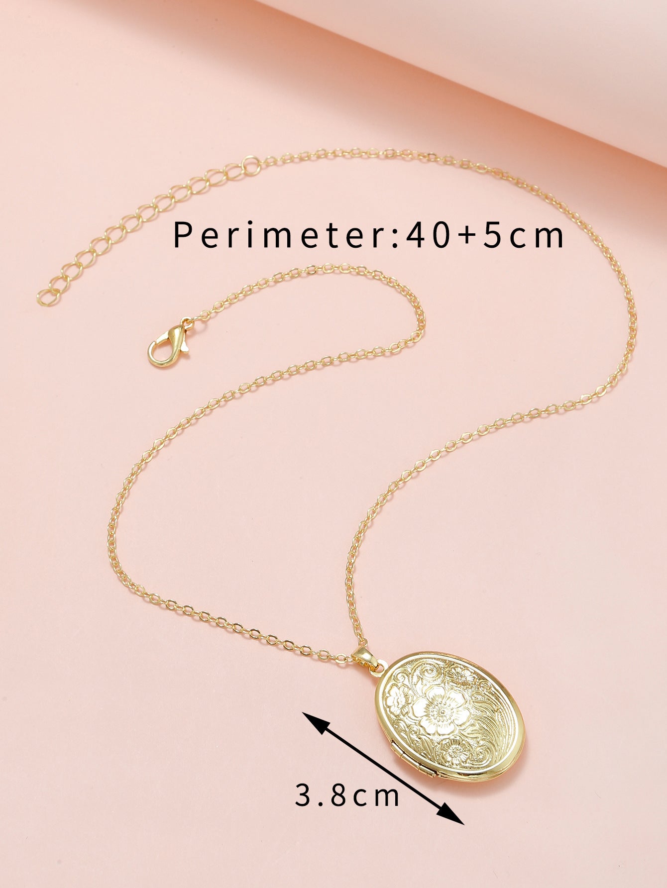 Wholesale Diy Accessories Photo Box Oval Engraved Pattern Openable Pendant Necklace