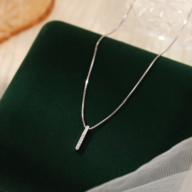 Wholesale S925 Sterling Silver Set Zircon One Character Pendant Necklace