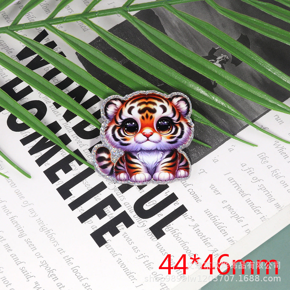 Wholesale 10PCS Animal Tiger Cat Rainbow Acrylics Accessories