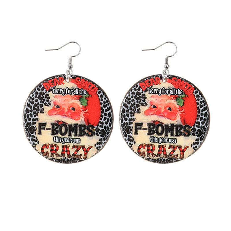 Wholesale Christmas Double Sided Acrylic Earrings