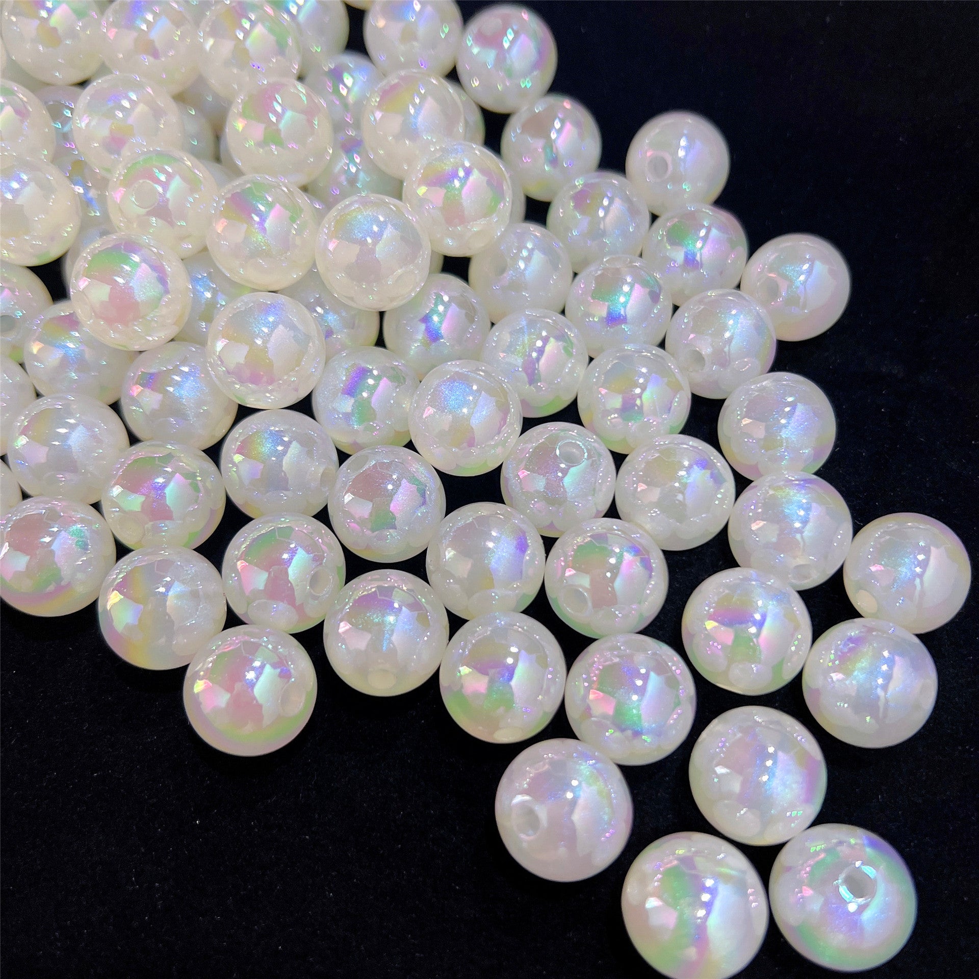 Wholesale 5pcs/pack 16mm Acrylic UV Plating Color Beads Solid Color Imitation Pearl Round Beads