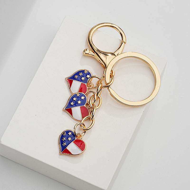 Wholesale Metal Independence Day Heart Pentagram