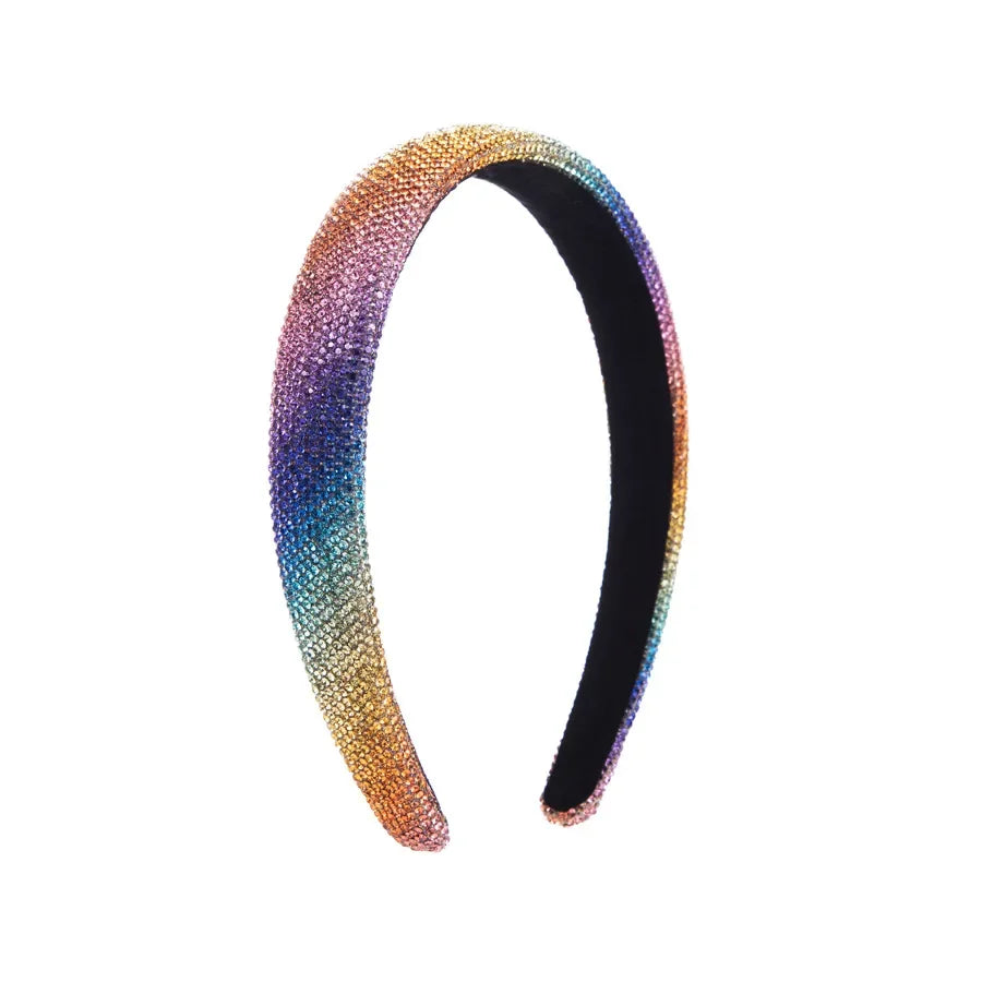 Wholesale Full diamond hair accessories rainbow net celebrity headband