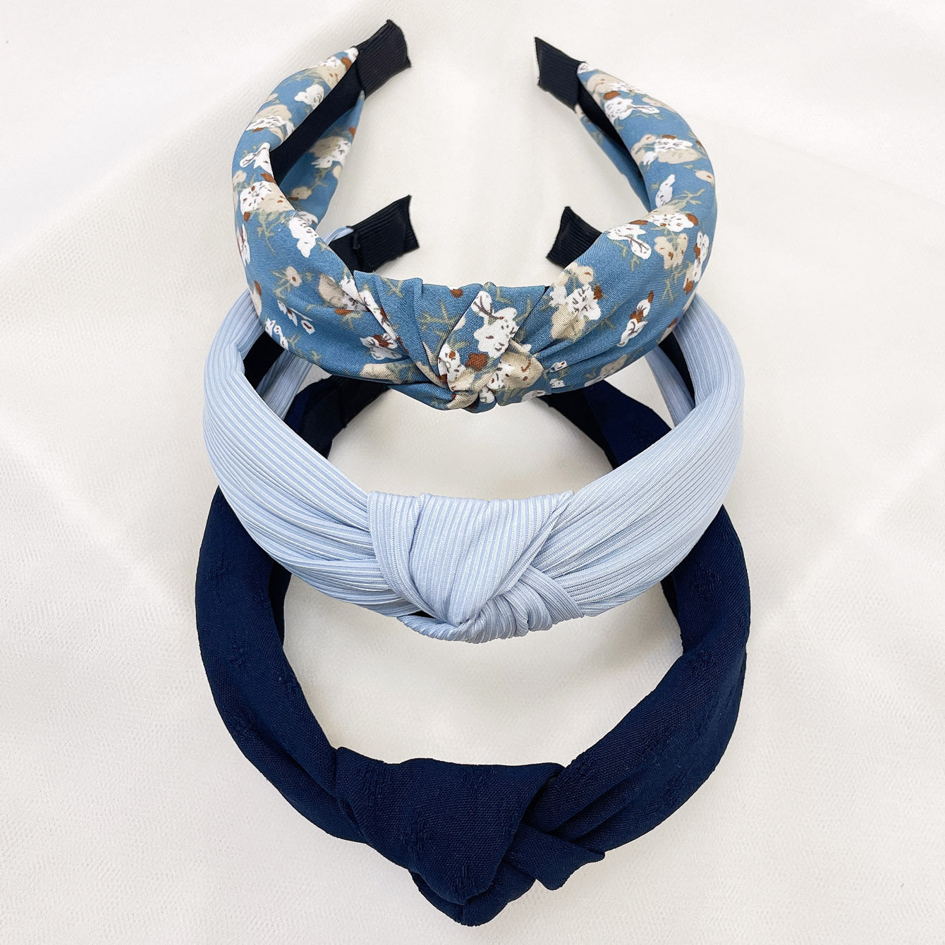 Wholesale Fabric flower cross knot wide edge headband