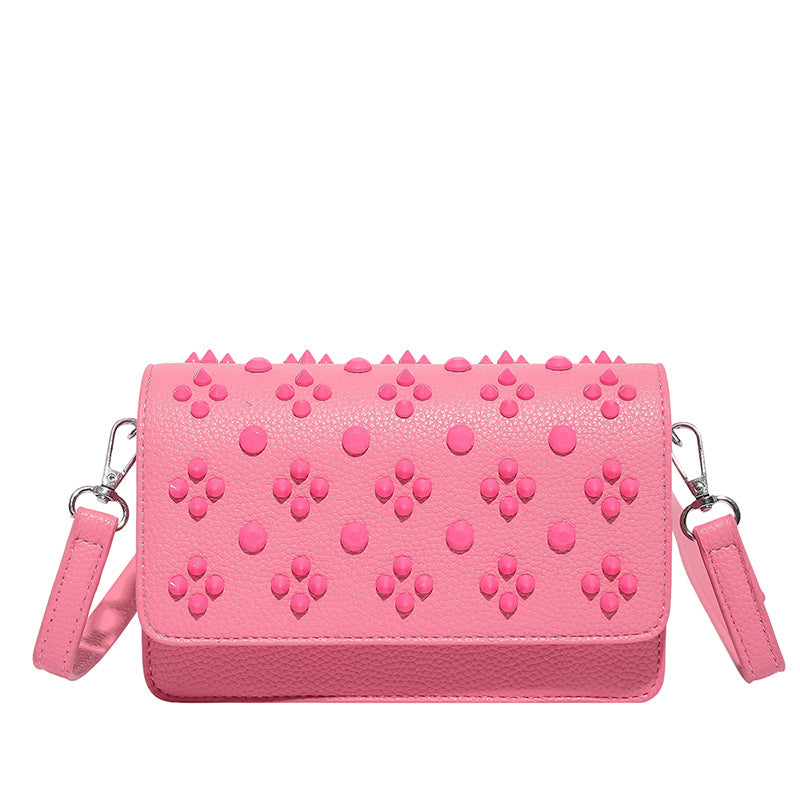 Wholesale Leather  Rivet bag trendy women' s personalized design small square bag