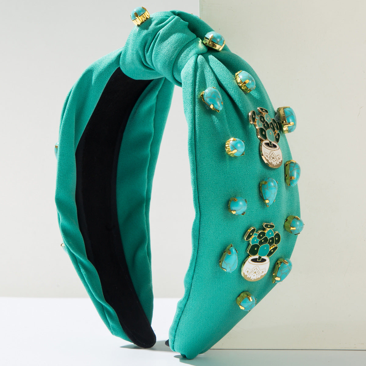 Wholesale Turquoise inlaid headband alloy oil dripping hair accessories