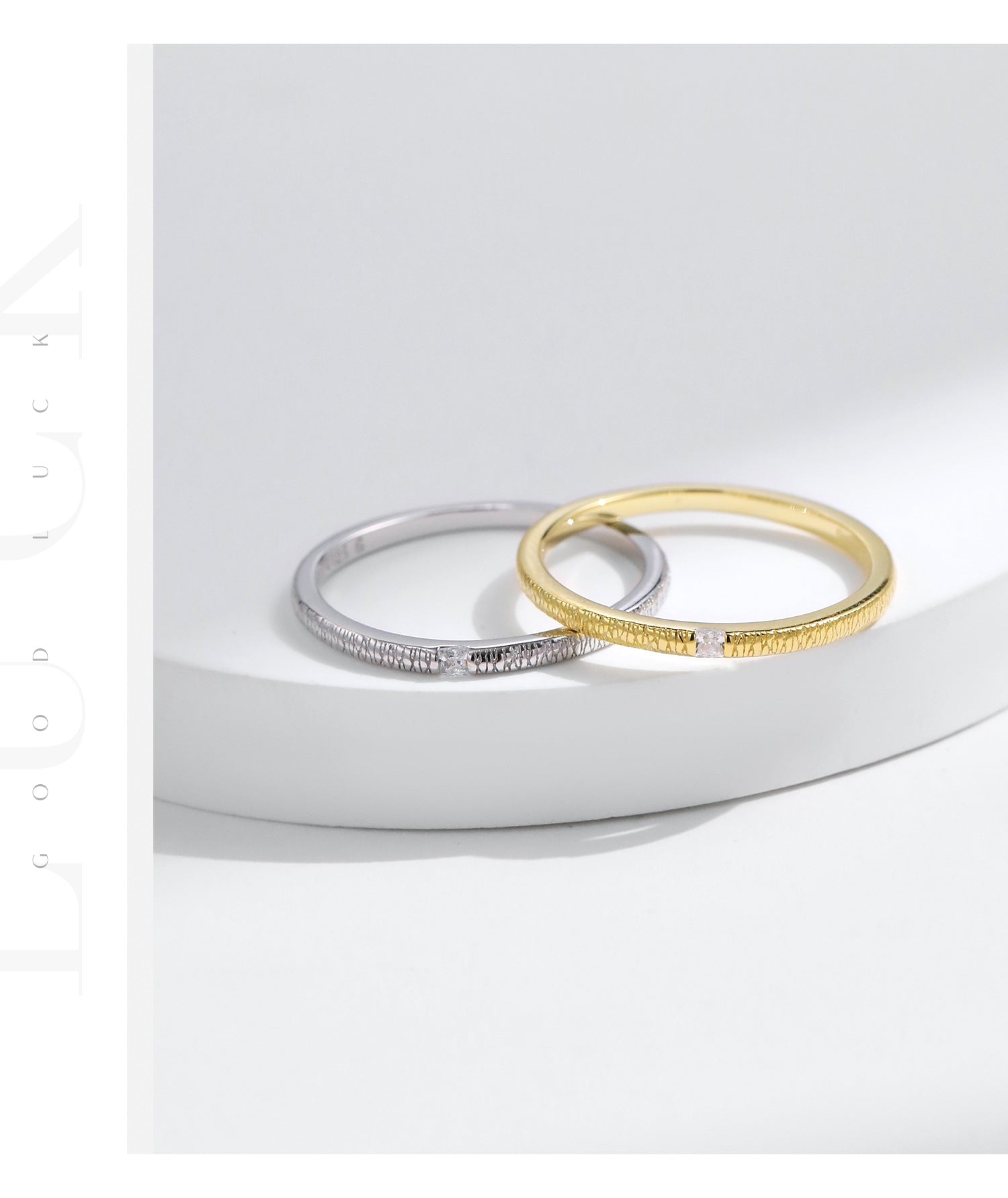 Wholesale S925 Sterling Silver Tinfoil Irregular Cross-line Textured Ring