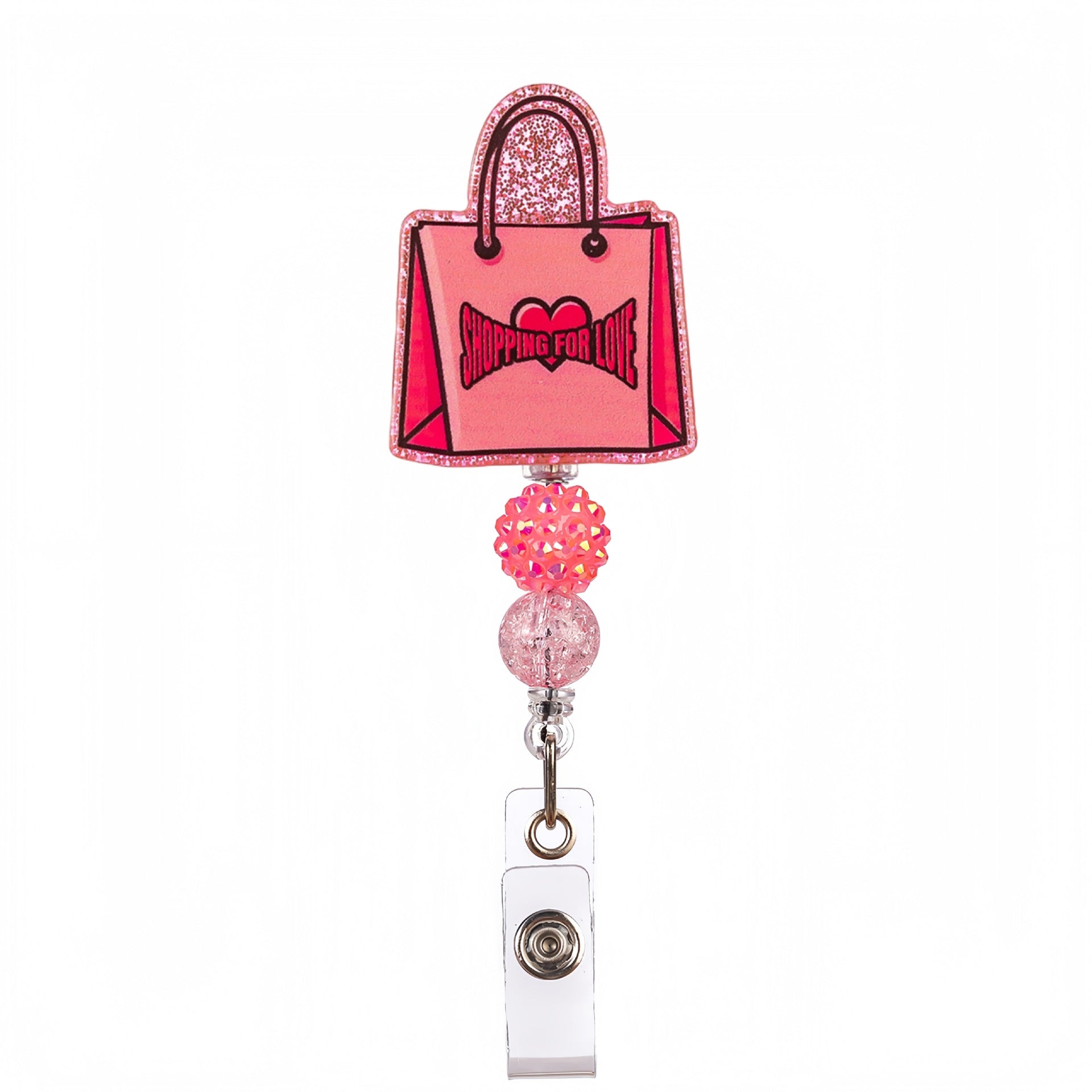 Wholesale acrylic glitter medical DIY beaded diamond ball bow Keychain