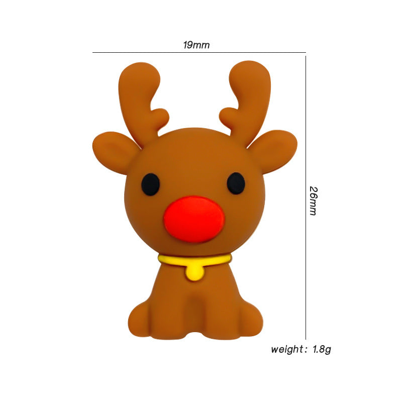 Wholesale 10pcs Christmas Cute Stereo Mini Elk Creative  Focal Beads