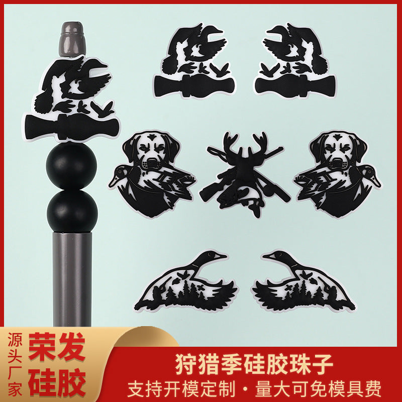 Wholesale 20pcs/ pack deer antler silicone beads DIY straight hole beads