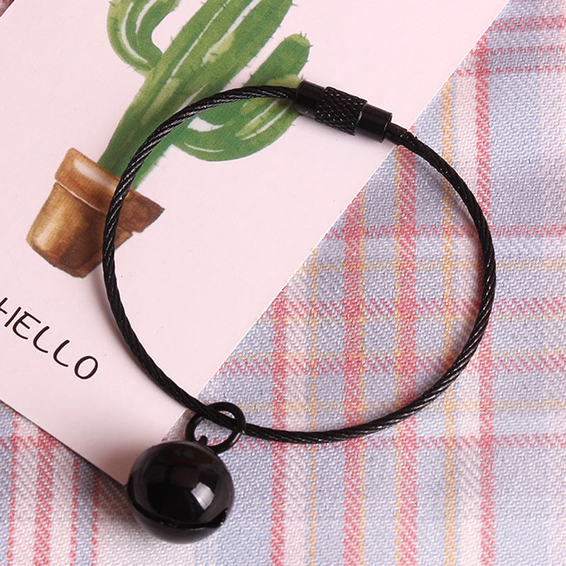 Wholesale Stainless Steel Wire Rope Candy Color Small Bell Paint Keychain