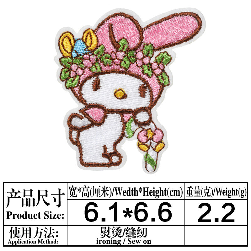 Wholesale super cute pink bunny cloth patch patch DIY patches OLY Exclusive