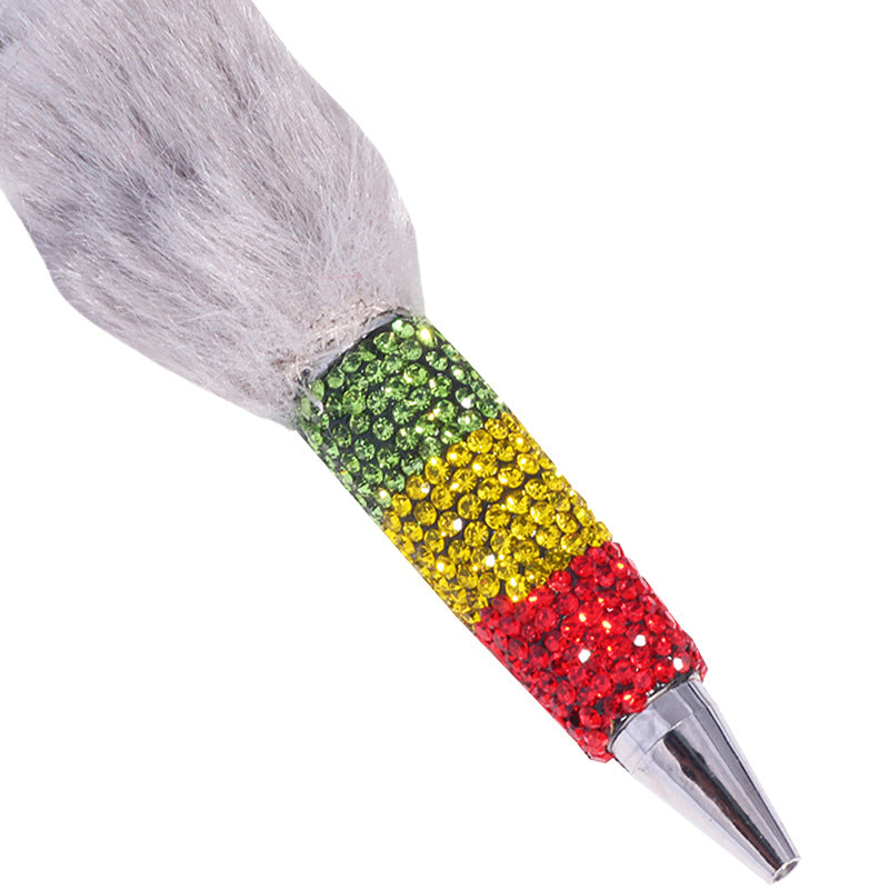 Wholesale 5pcs Multi colored plush rainbow beadable pens