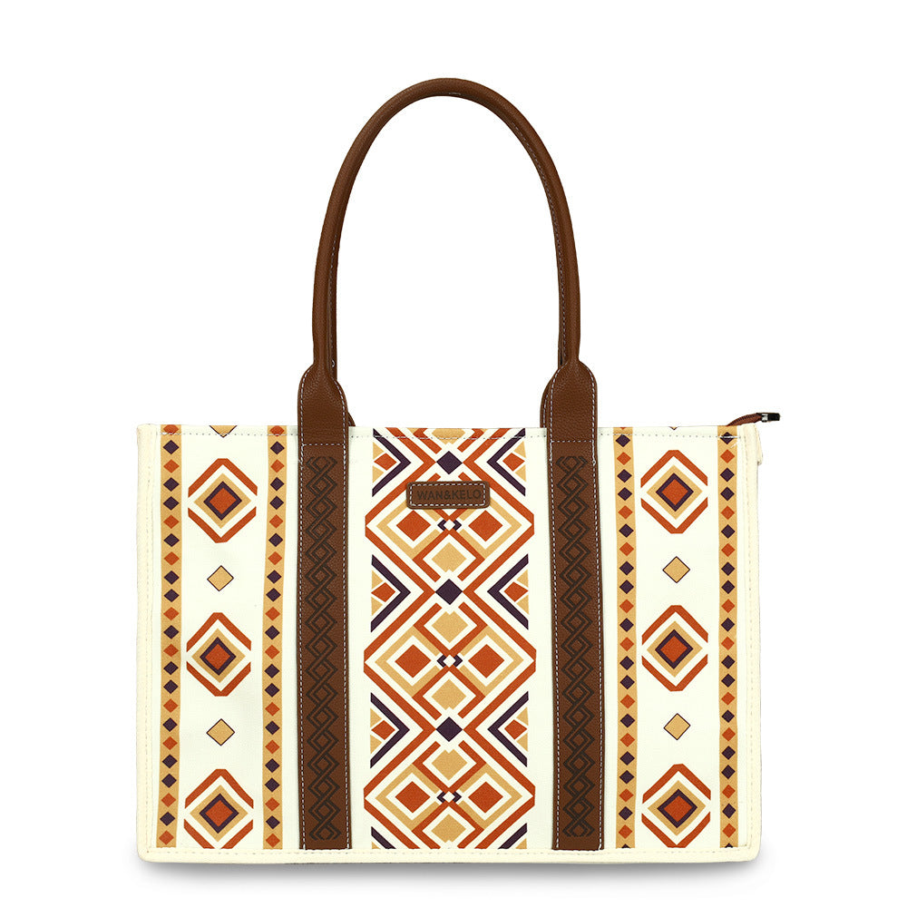 Wholesale Vintage Aztec Ethnic Style Tote Bag Bohemian Canvas Single Shoulder Diagonal Cross Bag