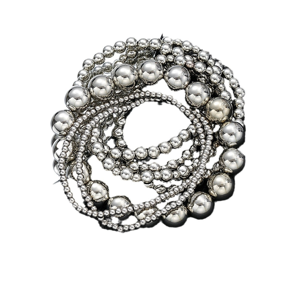 Wholesale Round bead bracelet 7-piece set Simple multi-layer stacking style beaded bracelet