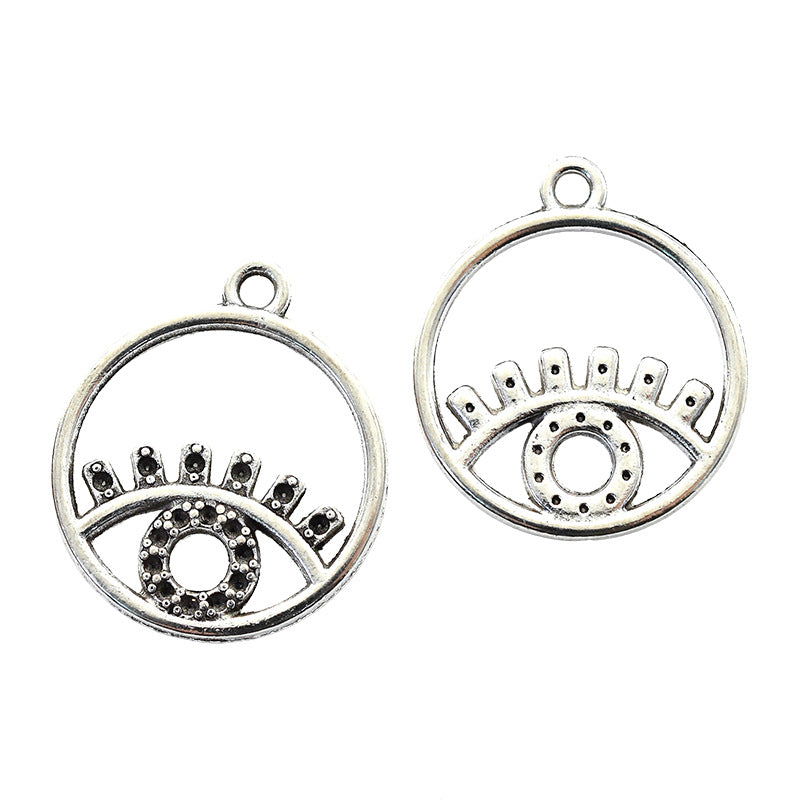 Wholesale Antique Silver Alloy Eye Of Horus Pendant 16 Styles For Necklace Keychain DIY Jewelry Accessory