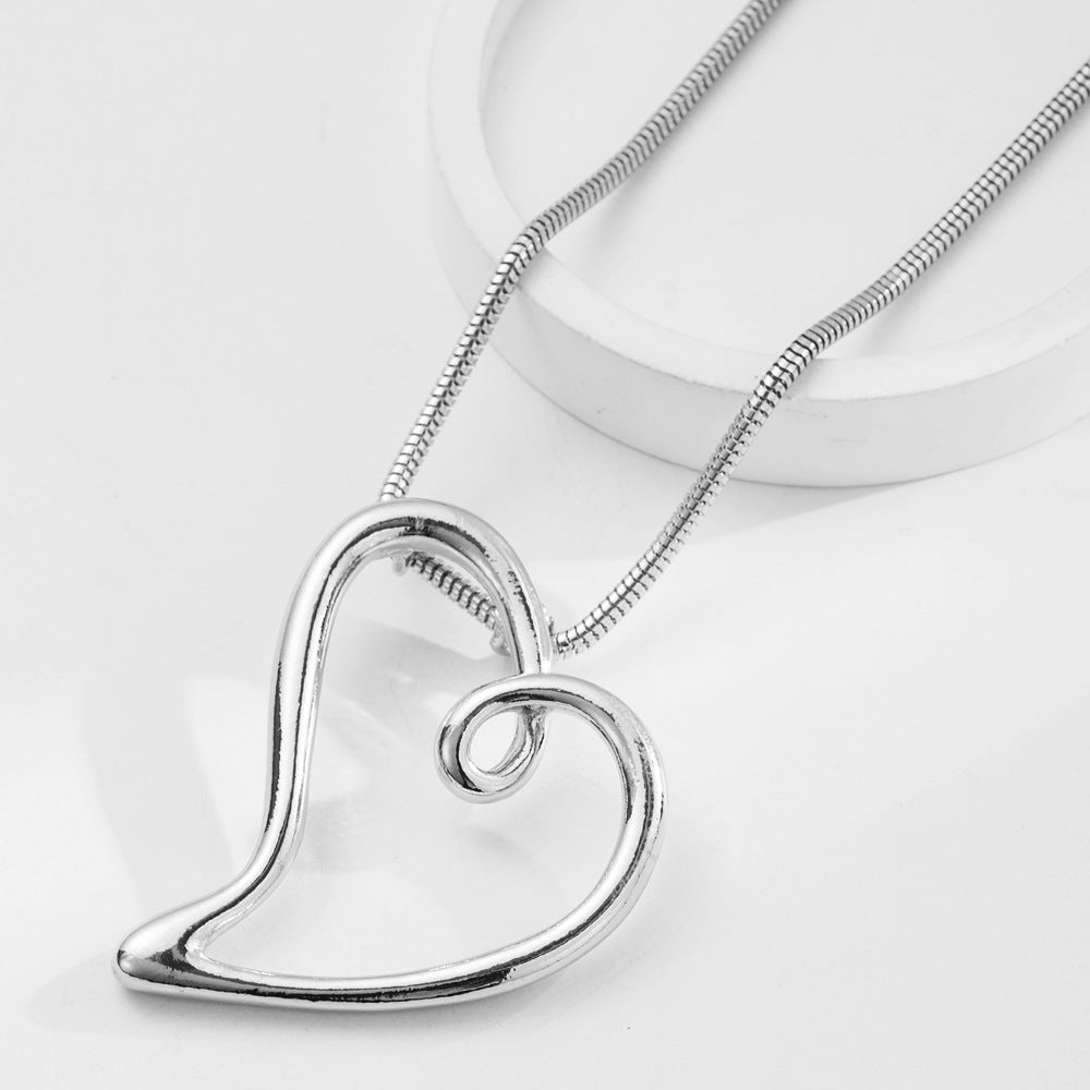 Wholesale  Metal Chain Alloy Hollow Love Pendant Earrings Necklace