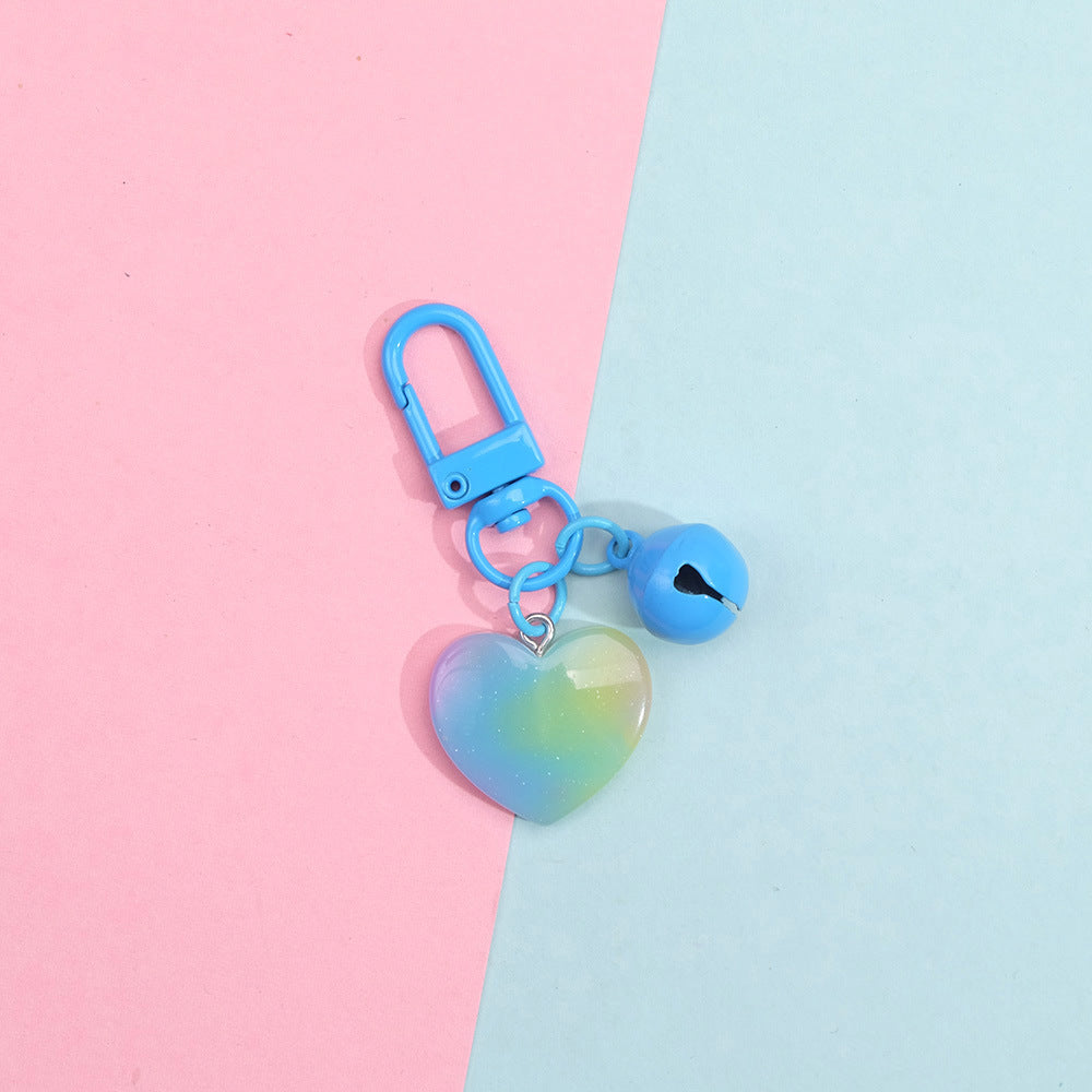 Wholesale 10PCS Gradient Cute Pendant Candy Color Metal Keychain