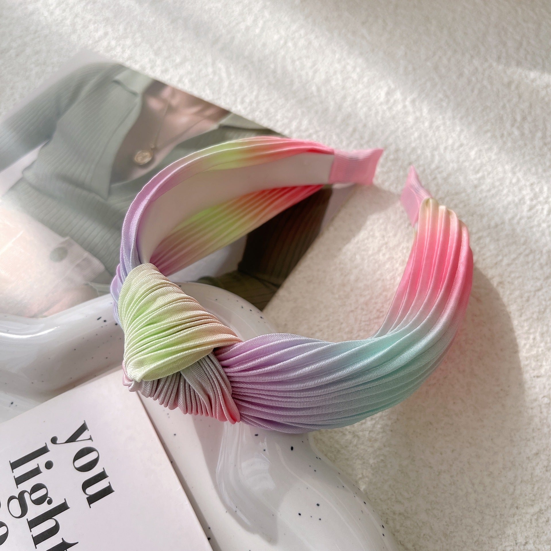 Wholesale Tie Dye Wide Edge Pressed Polyester Headband