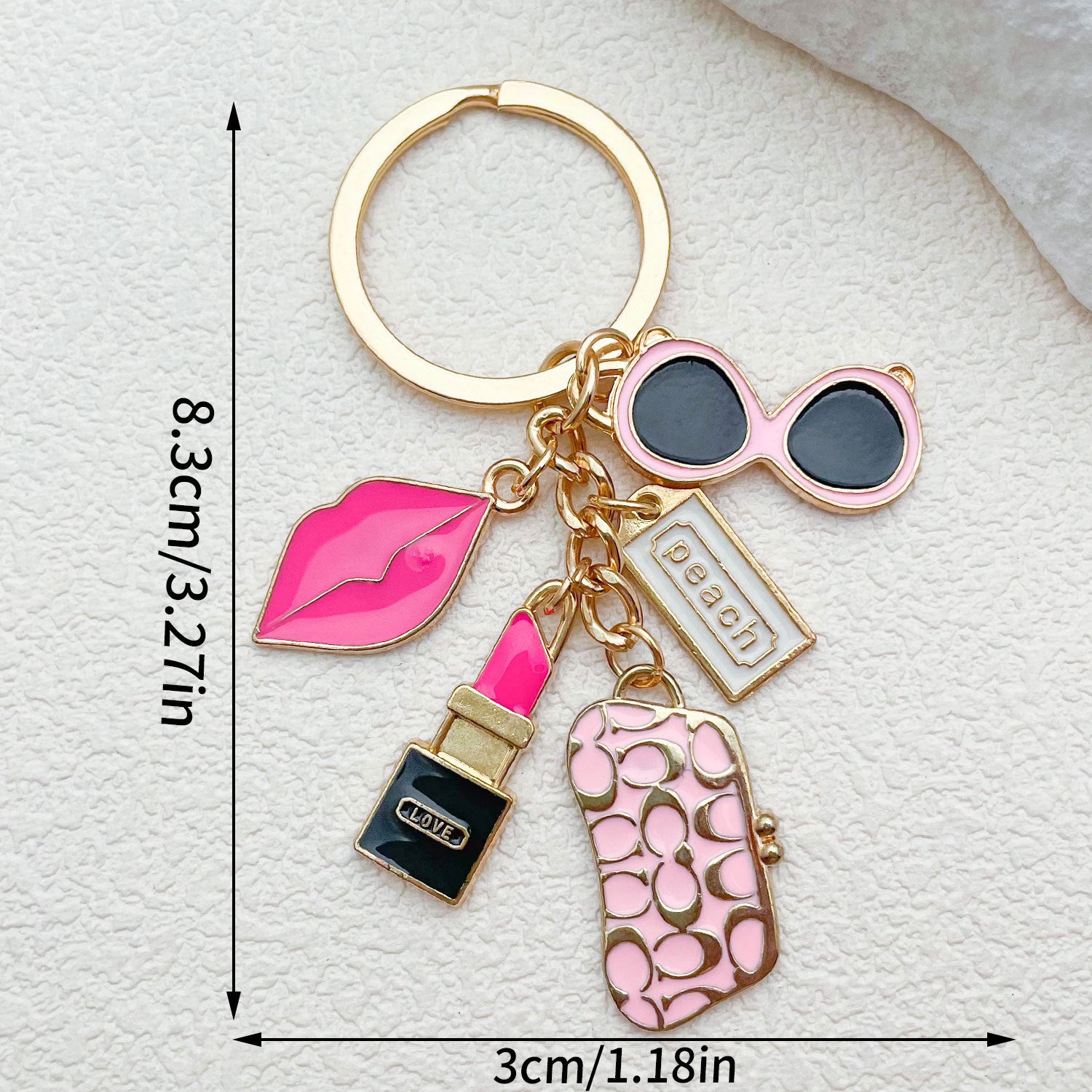 Wholesale  new ladies bag lipstick sunglasses keychain