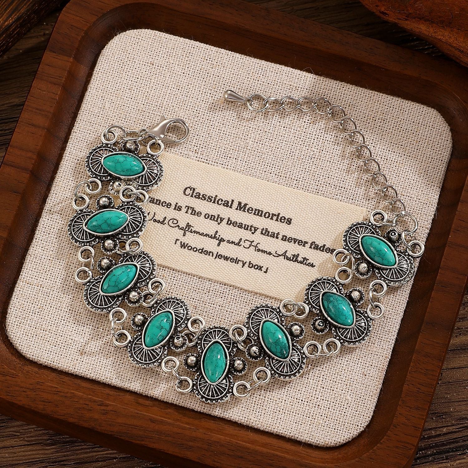 Wholesale Retro oval turquoise bracelet