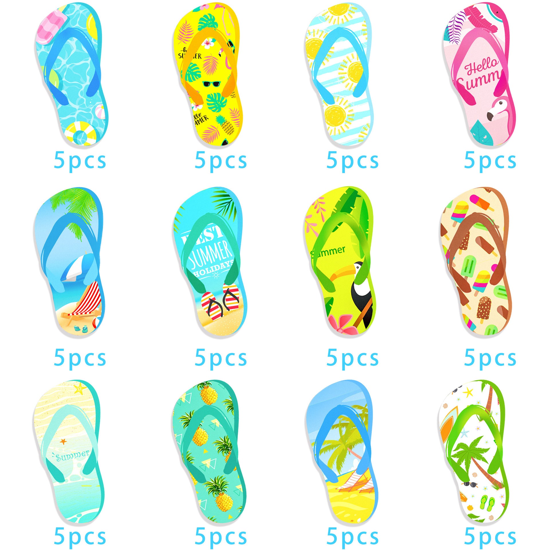 Wholesale Summer Party Surfboard Hawaii Beach Creative Slippers Paper Card Party Scene Decoration