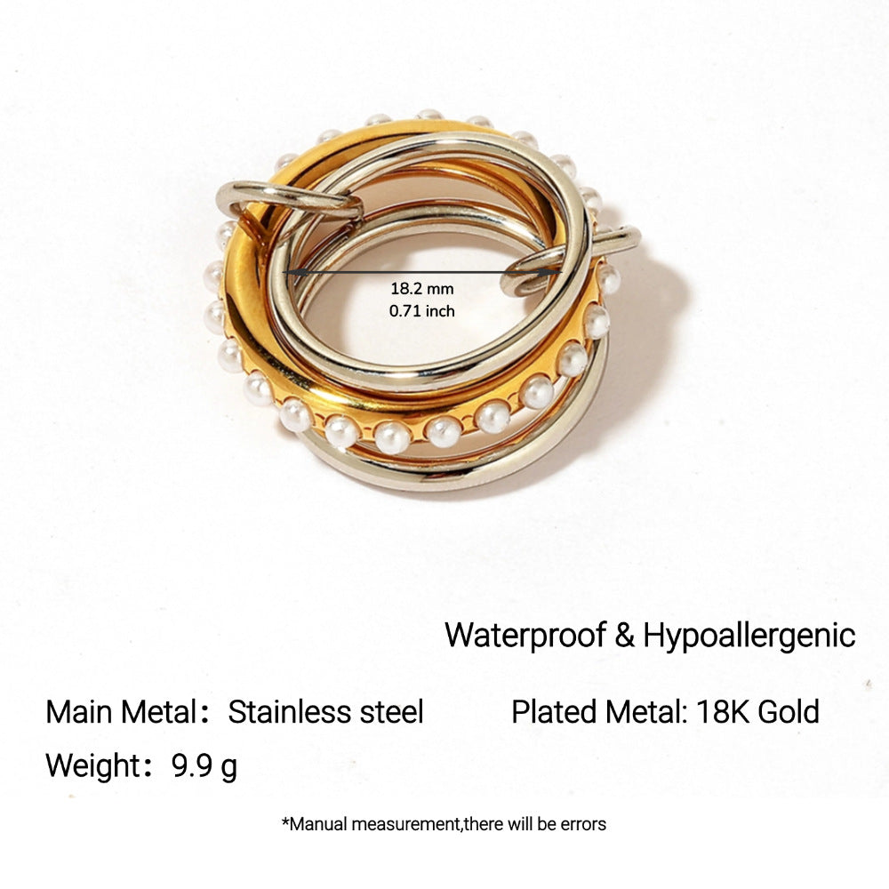 Wholesale Stainless Steel Ring Luxury Gold Stackable Non-Fading Ring