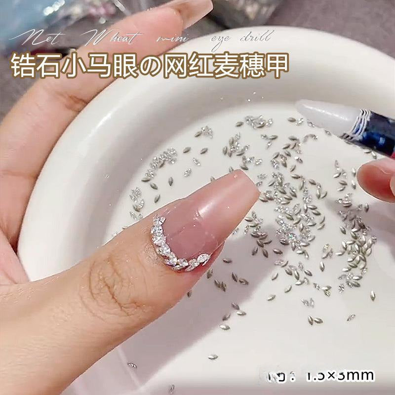 Wholesale 50/1000/10000pcs nail art mini small pointed bottom zircon shaped diamond super flash mini white micro zircon nail decoration