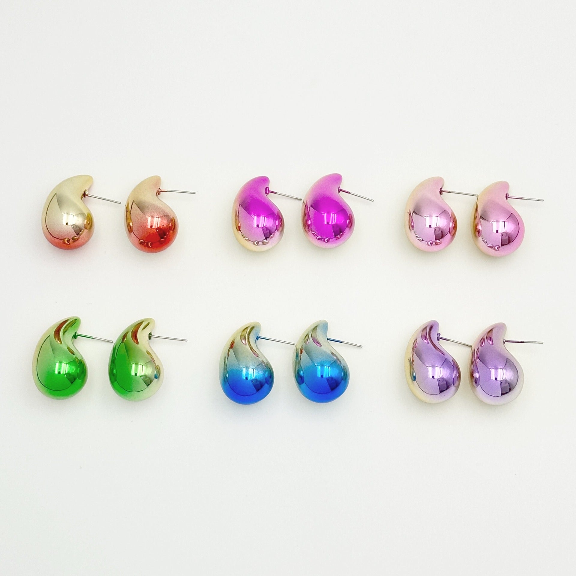 Wallesar Acrylic Gradient Ufu Galvanized Candy Glossy Drop Earrings