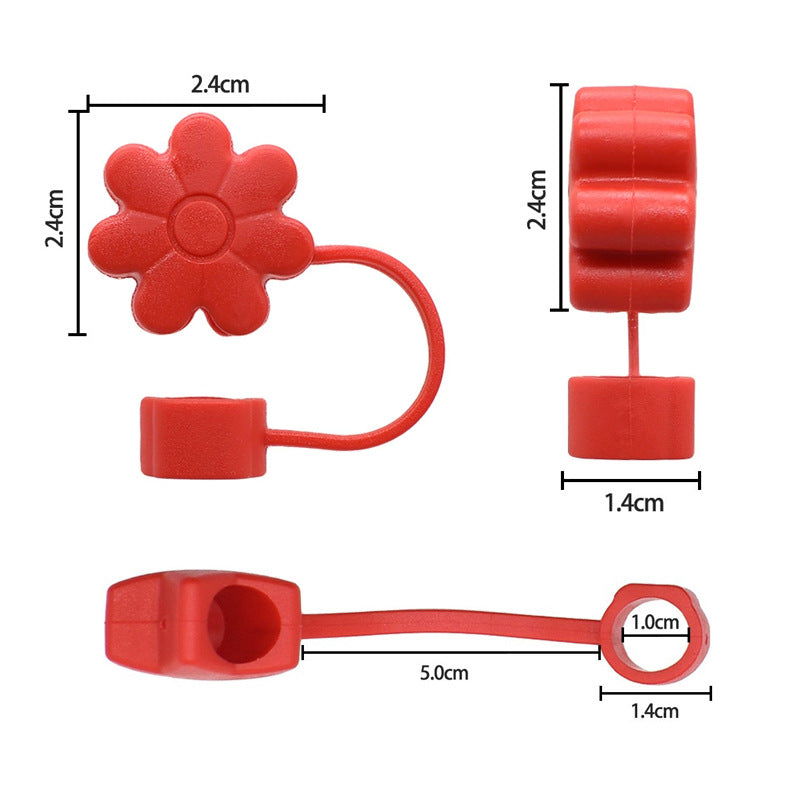 Wholesale  16pcs/pack  Flower dust plug straw hat  Straw Tube Cap