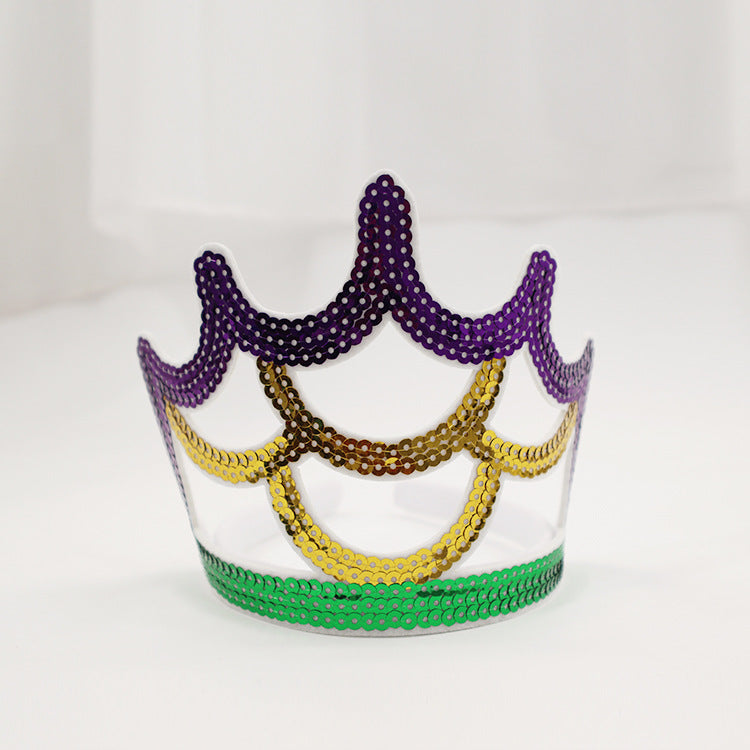 Wholesale Carnival Sequins Colorful Sequins Crown Tiara Prom Party Decoration Crown
