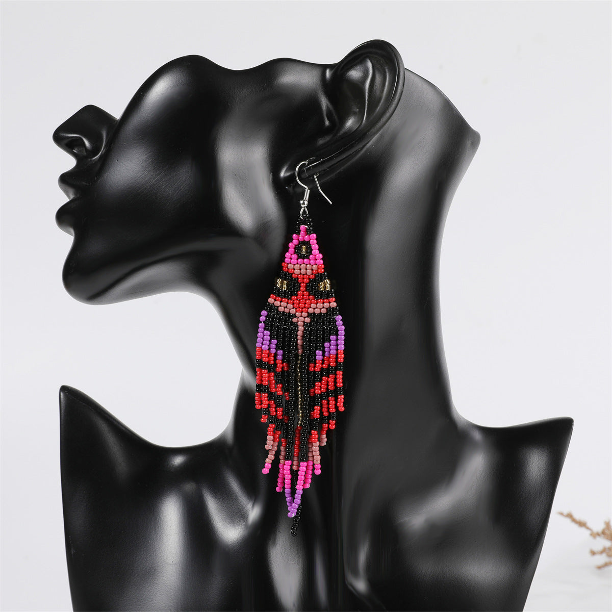 Peads de arroz al por mayor Pendientes étnicos hechos a mano