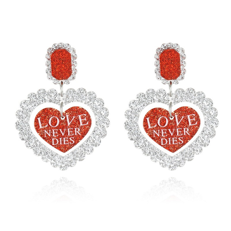Wholesale  Valentine' s Day Peach Heart Earrings