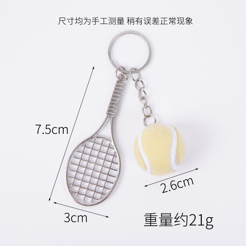 Wholesale 5pcs Mini tennis racket keychain