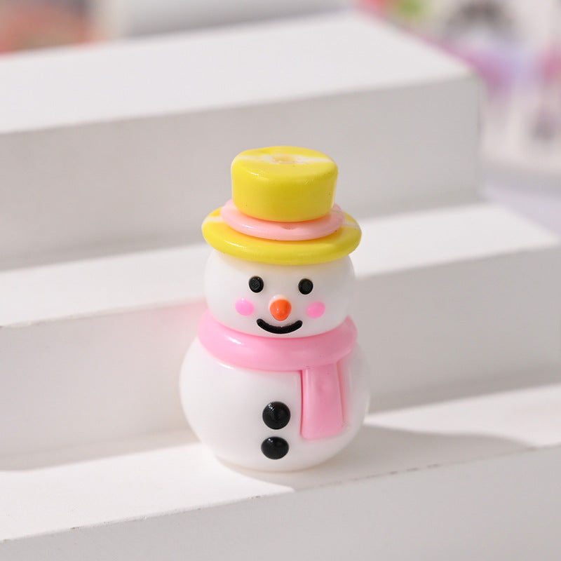 Wholesale 10pcs/pack Christmas snowman rubber beads  Christmas loose beads DIY