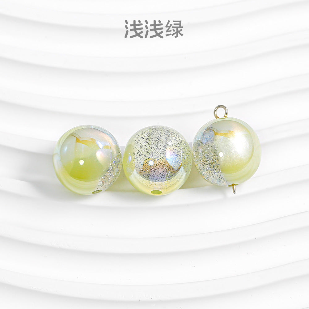 Wholesale 30pcs High Quality Through Hole Round Beads with Starry Sky DIY Beads