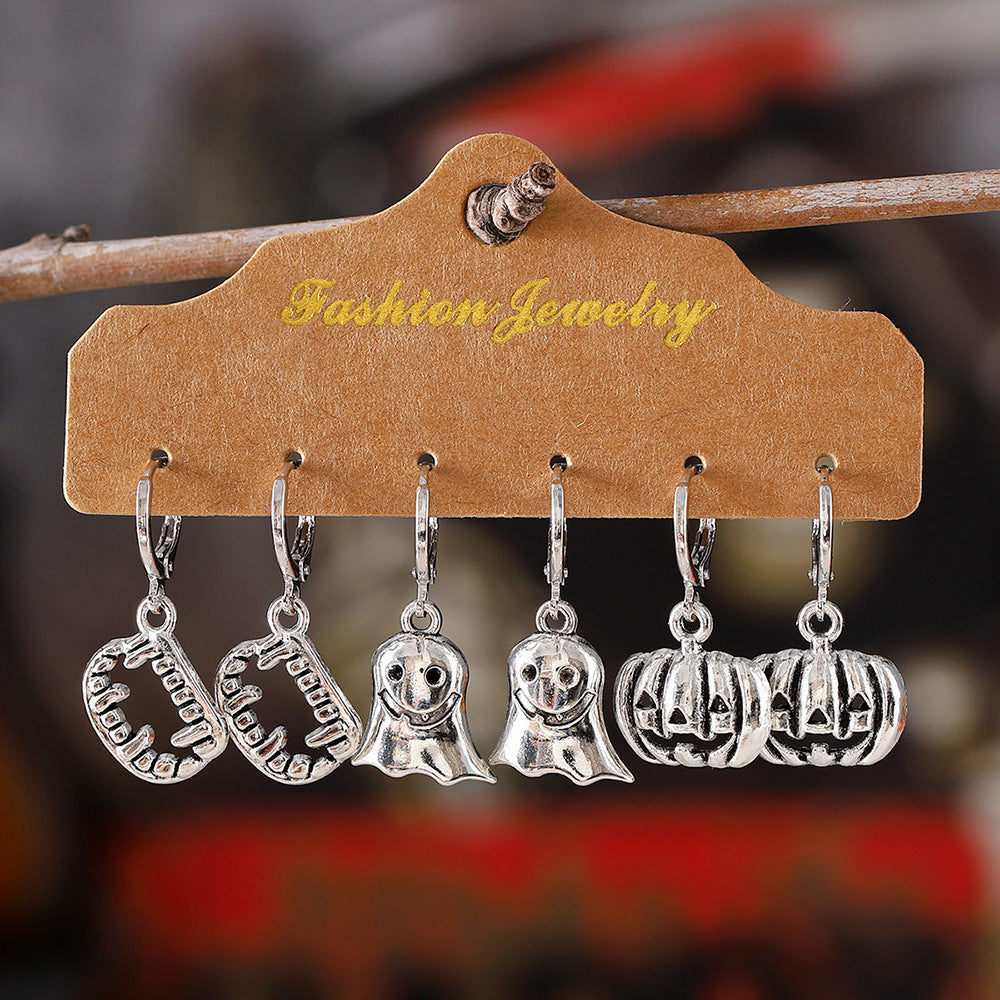 Wholesale  Series Skull Face Earring Set