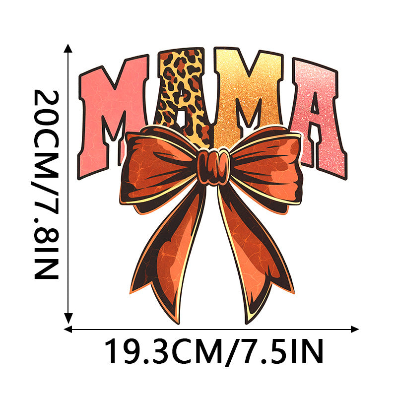 Wholesale 10pcs Leopard print bow Mother's Day UV DTF Ready to Press Transfers Wraps
