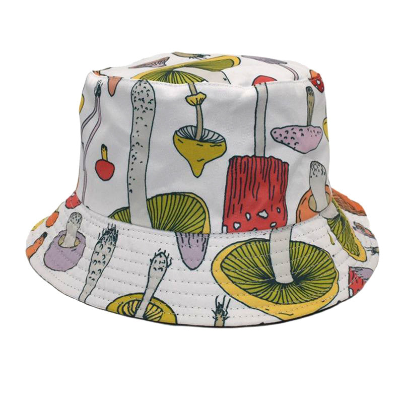 Wholesale Colorful Mushroom Pattern Foldable Outdoor Bucket Hat